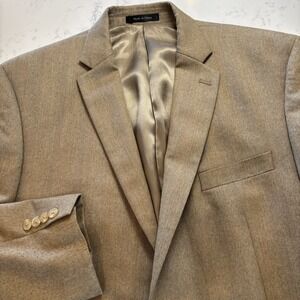 Lauren‎ Ralph Lauren Blazer Mens 46L Tan Herringbone Sport Coat Two Button Lined